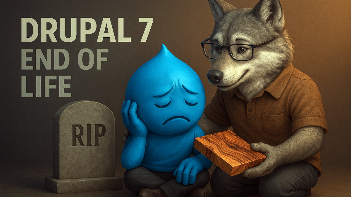 Picture of Lobo helping out a Drupal 7 character